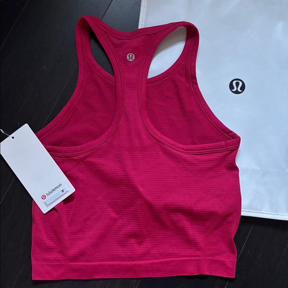 LULULEMON SWIFTLY TECH CROPPED RACERBACK TANK 2.0 in PINK DRAGONFRUIT SZ 6 NWT - Picture 3 of 6